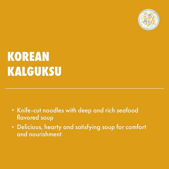 Surasang Bajirak Kalguksu Korean Knife Cut Noodle with Clam Soup Refreshing and Simple 7.12 Ounce 6 Cups of Noodles
