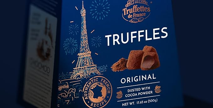 Chocmod Truffettes de France Natural Truffles Plain 1000-Gram Boxes (Pack of 2)