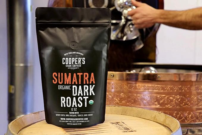 Organic Dark Roast Sumatra Smooth and Rich Single Origin Grade 1 Premium Coffee - 12 oz Bag (Whole Bean)