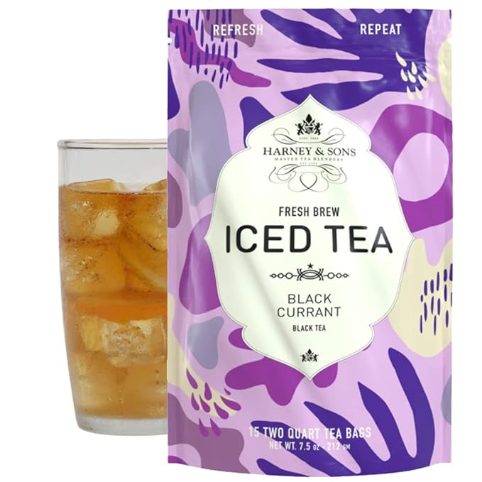 Harney &amp Sons Black Currant Fresh Brew Iced Tea | 15ct Brews up to 30 quarts of Iced Tea