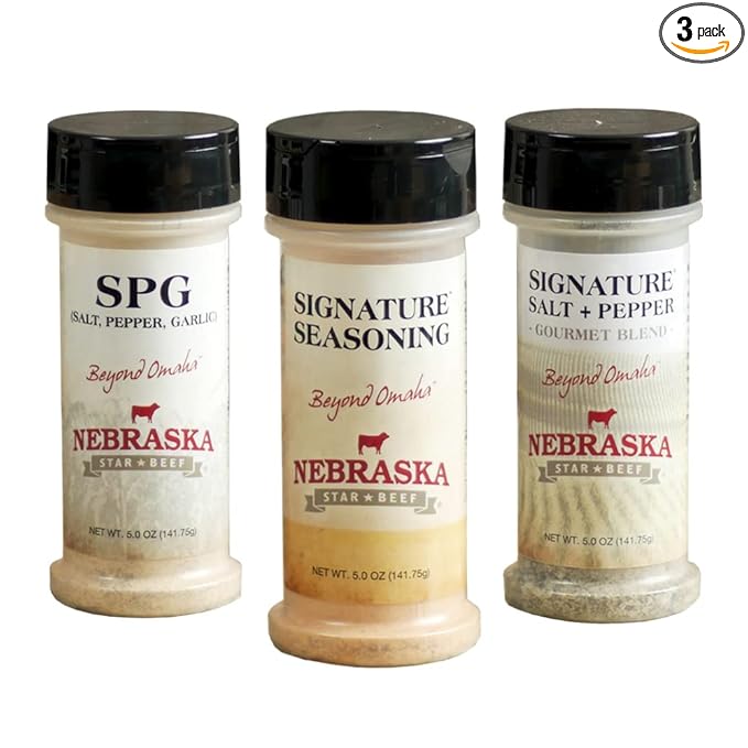 Nebraska Star Beef Seasoning Trio 3 Pack - (1x Signature Seasoning 1x Signature SPG (Salt Pepper Garlic) Seasoning 1x Signature S+P Seasoning)
