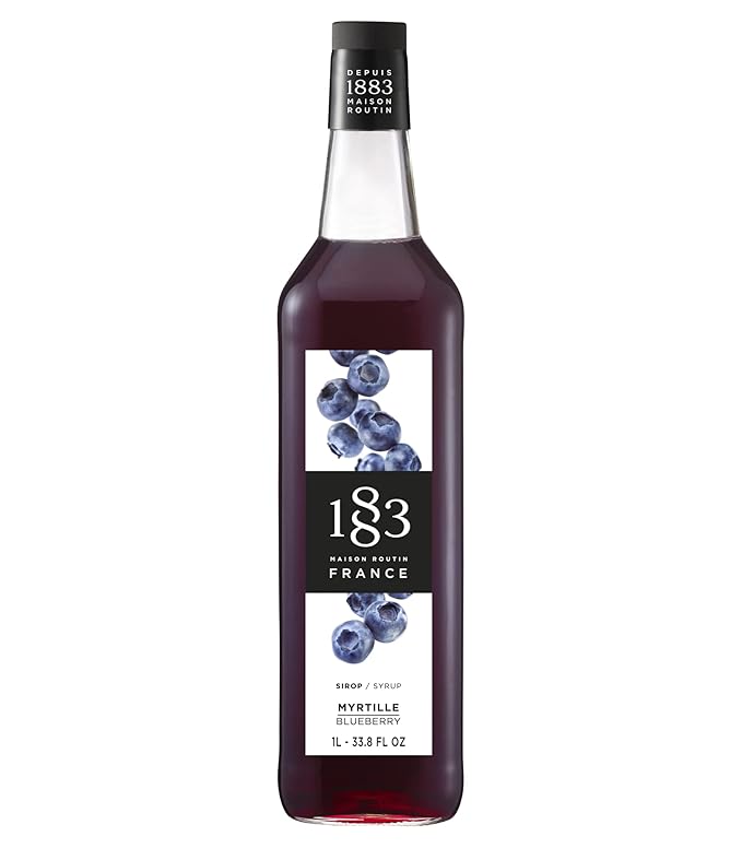 1883 Blueberry Syrup for Drinks Made in France 1 Liter Glass Bottle