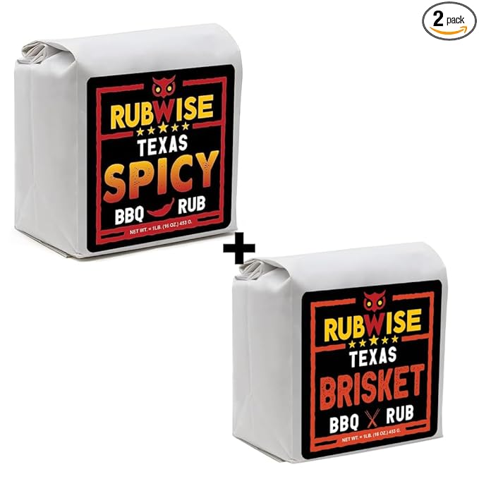 Texas Style Spicy Seasoning Rub &amp Brisket Rub by Rubwise | BBQ Rub &amp Spices for Smoking &amp Grilling | Dry Rubs | Great on Brisket Steaks Ribs Burgers Chops &amp Add kick to your meat (