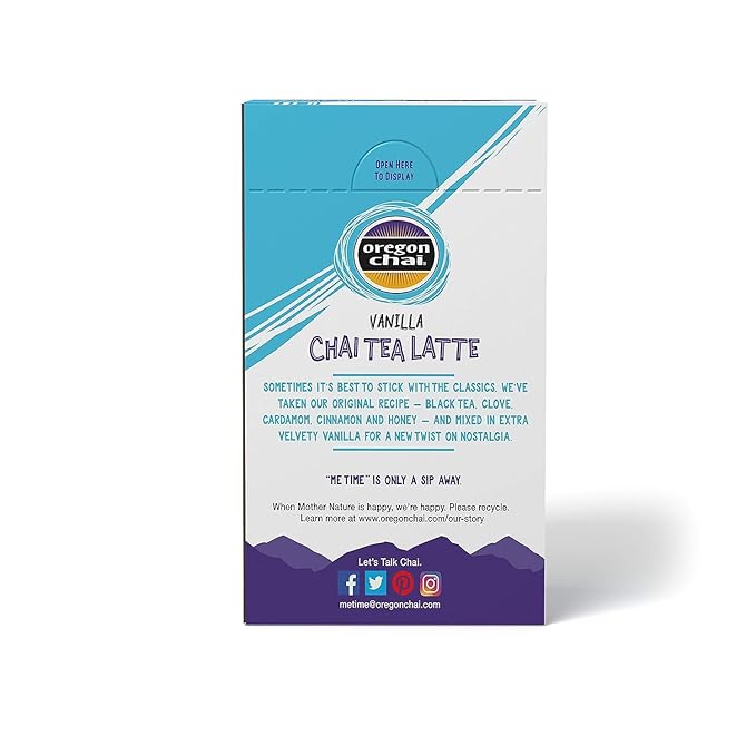 Oregon Chai Vanilla Dry Chai Latte Mix 8 Count (Pack of 6)