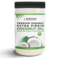 Earth Circle Organics Premium Ultra Pure Extra Virgin Organic Coconut Oil Cold Pressed Baking Smoothies Skin &amp Hair Care Gluten-Free Keto &amp Paleo Friendly (32 Ounce Unrefined)
