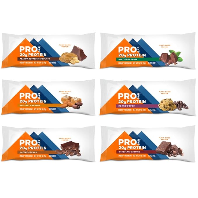 PROBAR - PROTEIN Bar Variety Pack Non-GMO Gluten-Free Healthy Plant-Based Whole-Food Ingredients Natural Energy (12 Count) - Flavors May Vary