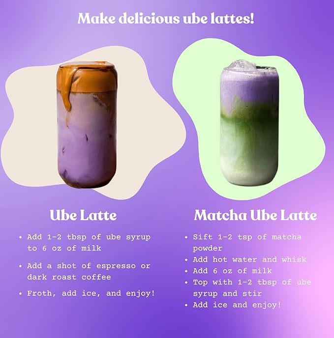 Purple Potions Ube Coffee Flavoring Syrup 10oz Bottle For Making Ube Lattes Cocktails and Desserts Authentic Filipino Flavor