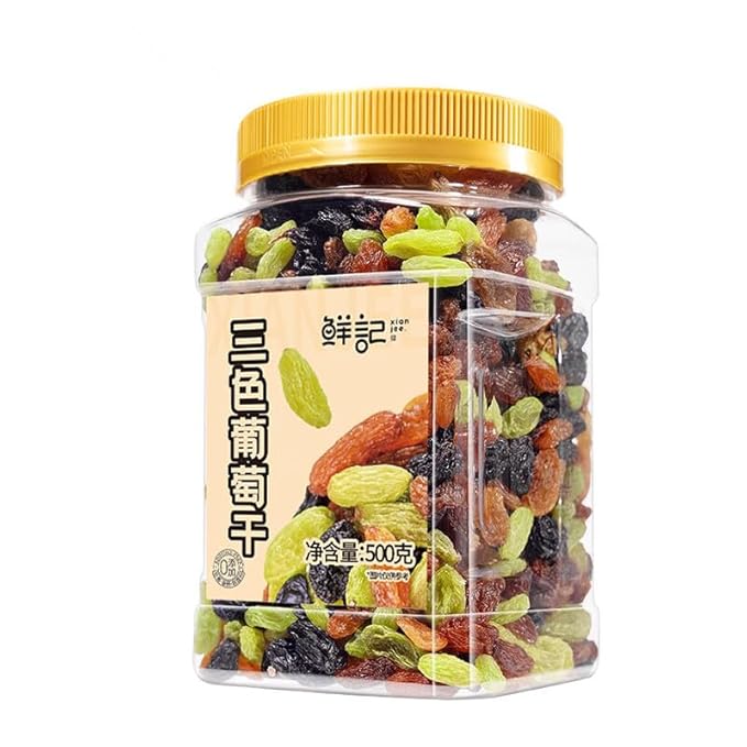 Chinese food Dried fruit 鲜记 三色葡萄干500g 蜜饯果干 无核葡萄干 休闲零食