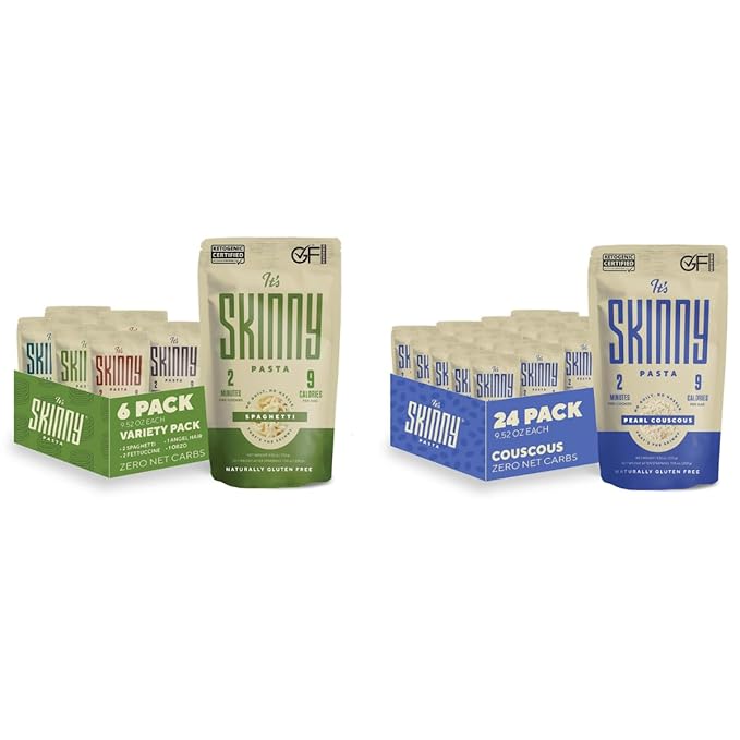It’s Skinny Variety Pack &amp Pearl Couscous Bundle– Pre-Cooked Pasta Plant-Based Grain-Free Ready to Eat (30-Pack)