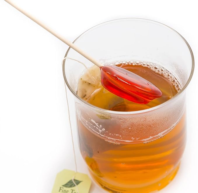 Sweet Stirs Original Flavored American Honey Spoons on Wooden Sticks Gift Pack of 10 (Pomegranate)