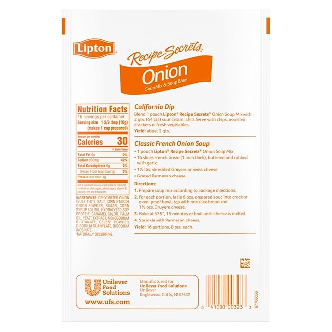 Lipton Onion Soup Mix 0g Trans Fat 5.7 oz Pack of 12