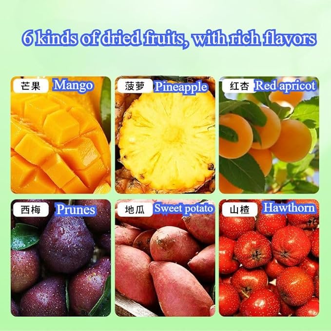 【 6-flavor Mixed Dried Fruit 520g】Dried MangoRaisinsPrunesPineapplesPreserved FruitsNatural Healthy FoodSnack FoodDelicious Chinese Snack Gift (1040G)