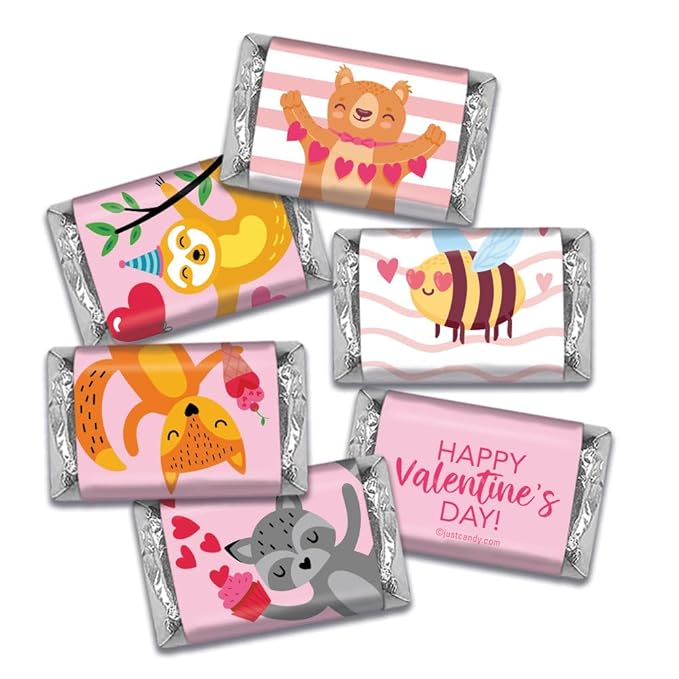 124 pcs Valentine's Day Candy Chocolate Mix for Kids (1.5 lbs Approx. 124 Pcs)
