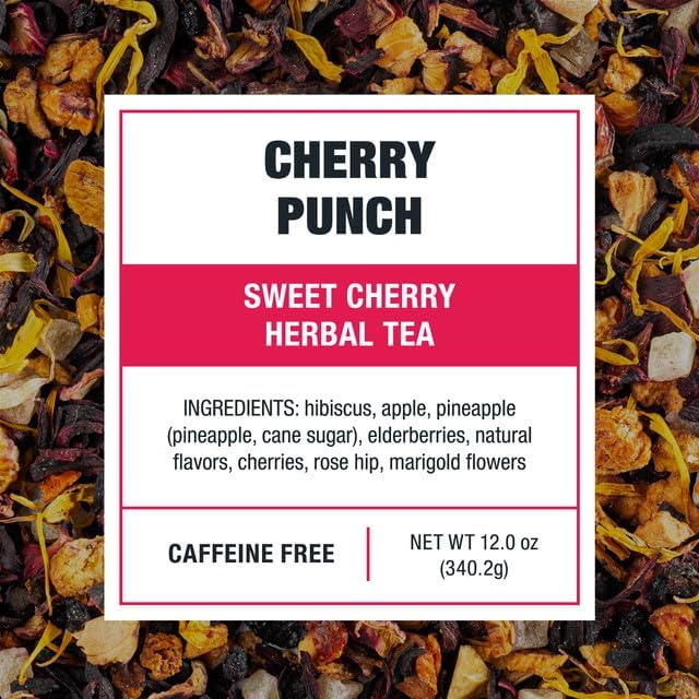 Tiesta Tea - Cherry Punch Cold Brew Loose Leaf Sweet Cherry Herbal Tea Premium Iced Non-Caffeinated Cold Brew Packets Makes 64 oz of Pitcher Per Bag (Pack of 10)