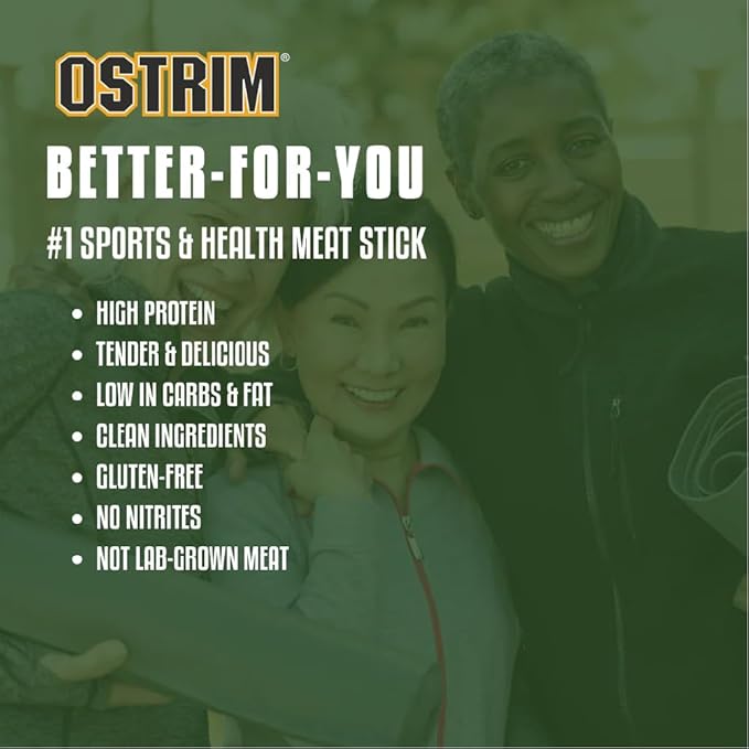 Ostrim (1.5oz) Beef &amp Ostrich High Protein Snack Stick (Original Flavor) (1 Pack of 10)