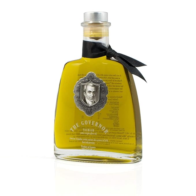 The Governor Premium Extra Virgin Olive Oil - Unfiltered Cold-Pressed Single Origin Lianolia - Peppery Robust Floral Fruity Notes - Rich in Natural Polyphenols (1182 mg/kg) Oleocanthal Antioxid