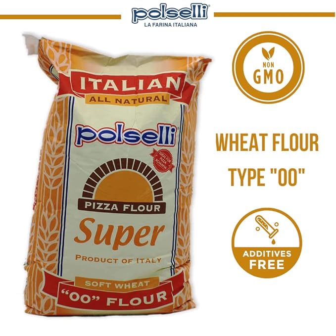 SUPER Tipo 00 double Zero Flour for Pizza Bread Pastas and more Specifically formulated for Roman Pizza All Natural Unbleached Unbromated No Additives Formulated for a 72+ hour rise (25 kg