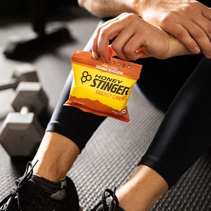 Honey Stinger Organic Orange Blossom Energy Chew Gluten Free &amp Caffeine Free for Exercise Running and Performance Sports Nutrition for Home &amp Gym Pre and Mid Workout 21.6 Ounces (Pack of