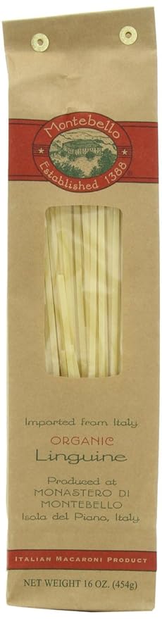 Montebello Organic Linguine Artisan Pasta Non GMO 16 Ounces (Pack Of 1)