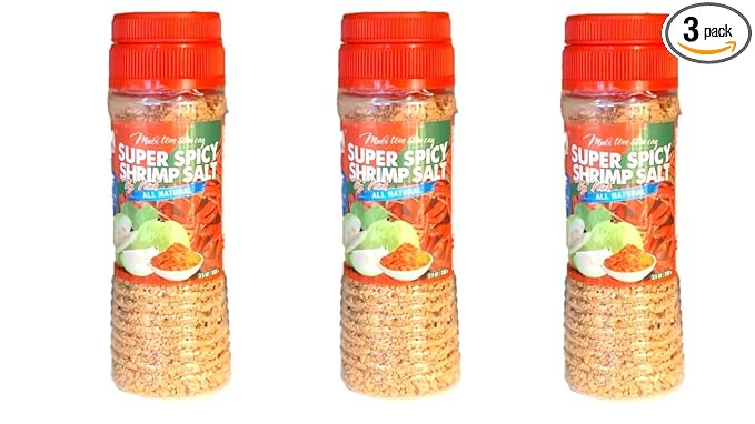 3 Packs - Super Spicy Shrimp Salt All Natural - Muoi Tom Tay Ninh Sieu Cay - 3.5 Oz