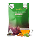 Nepaya Tulsi &amp Turmeric Herbal Tea Bag – 50 Pyramid Tea Bags Holy Basil with Cinnamon &amp Black Pepper Biodegradable Caffeine-Free Himalayan Blend