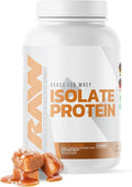 RAW Whey Isolate Protein Powder Salted Caramel - 100% Grass-Fed Sports Nutrition Whey Protein Powder for Muscle Growth &amp Recovery - Low-Fat Low Carb Naturally Flavored &amp Sweetened - 25 Serv
