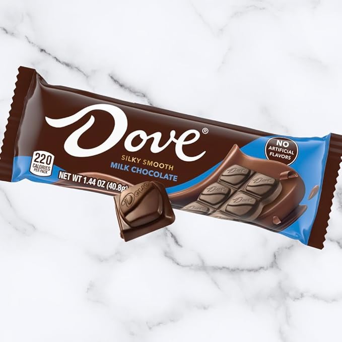 DOVE Chocolates Individually Wrapped Bulk Full Size Candy Bars Milk Chocolate 1.44 Ounce (18 Pack)