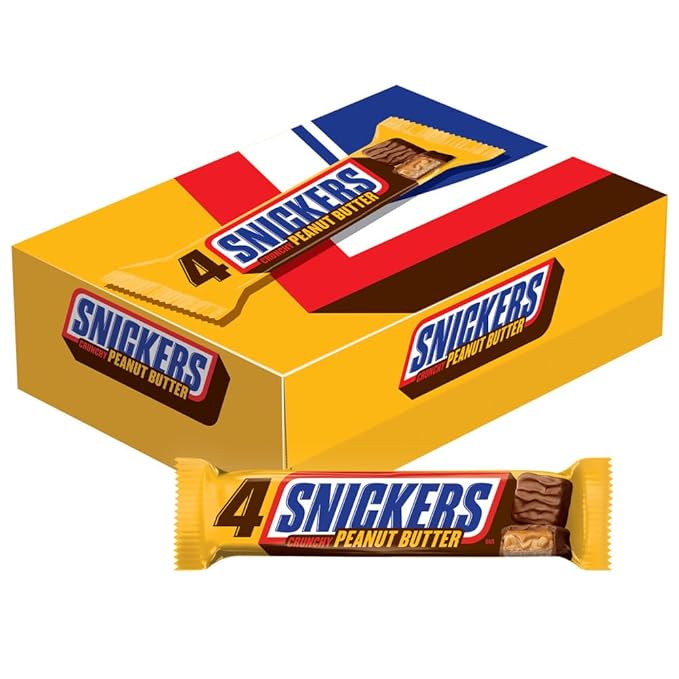 SNICKERS Crunchy Peanut Butter Squared Sharing Size Chocolate Candy Bars 3.56-Ounce Bar 18-Count Box