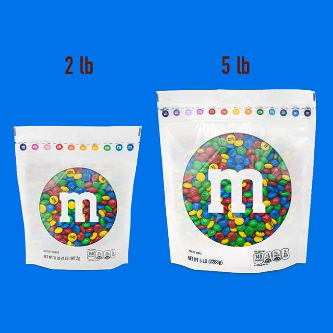M&ampM’S WORLD Great Team Milk Chocolate Candy 5lbs of Bulk Candy in Resealable Pack for Team Events Athletic Awards Business Meetings Client Thank Yous Customer Appreciation