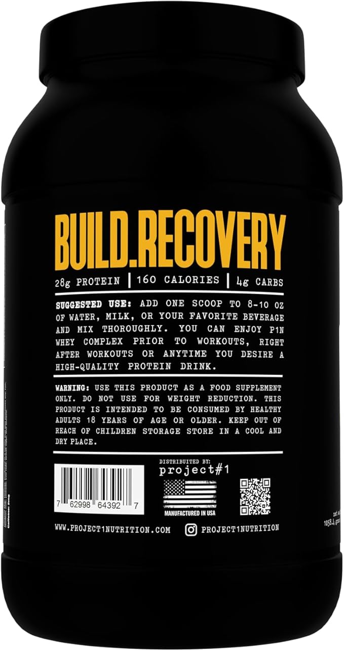 Project #1: Whey Protein Plus | Micro-Filtered Whey Isolate for Muscle Development &amp Rapid Recovery | Whey Protein Powder - Protein Drinks or Workout Smoothie | 27 Servings - Chocolate Peanut Butt