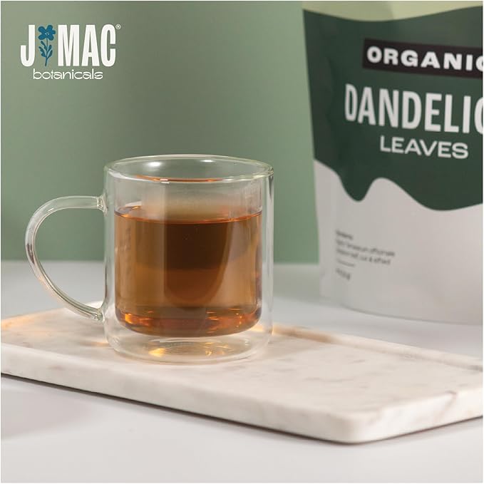 J Mac Botanicals Organic Dandelion Leaves (16 oz bag) USDA Certified Organic Dandelion leaf tea te diente de leon organico Packaged in the USA Cut and Sifted No Caffeine Fresh dried dandelion