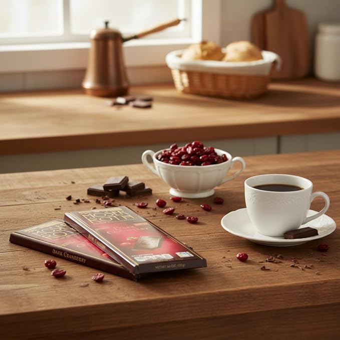 3 Pack – Dark Chocolate Cranberry Bars 5 Individually Wrapped Mini Bars Each – Rich Gourmet Dark Chocolate with Tart Cranberries – Perfect Snack or Gift