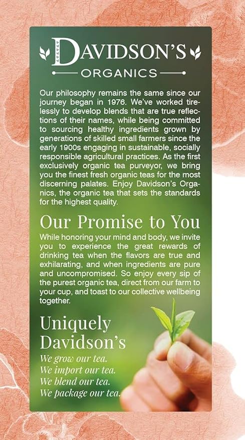 Davidson's Organics Tulsi Rooibos Chai 25-count Tea Bags Pack of 6