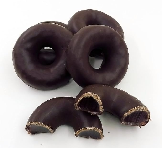 Bayside Candy Chocolate Raspberry Rings - Dark Chocolate Covered Raspberry Jell Rings - Jelly Rings (10LB)