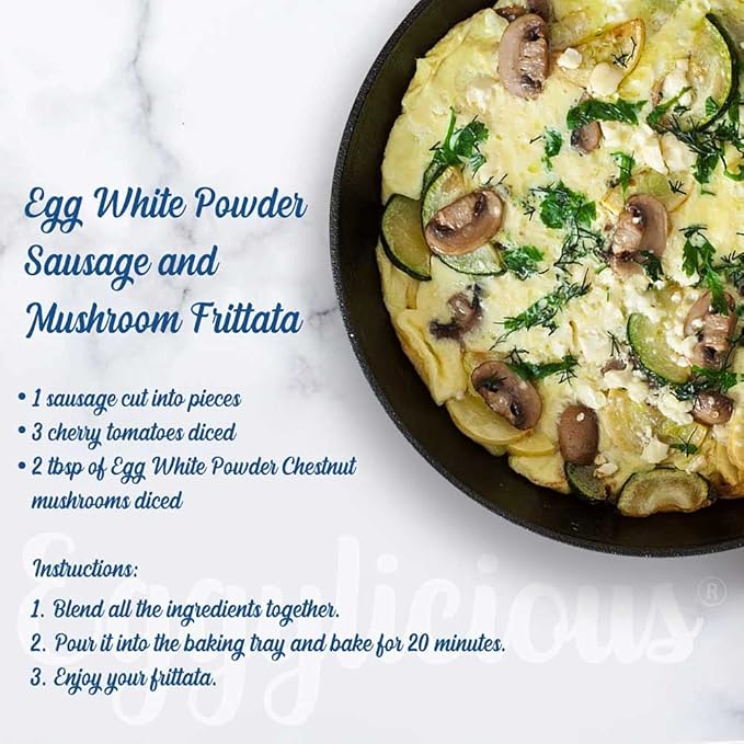 Eggylicious Egg White (Albumin) Powder Dried Natural Protein Powder Made from Fresh Eggs PasteurizedNon-GMO No Additives Used for Baking Icing1lbs(16oz)