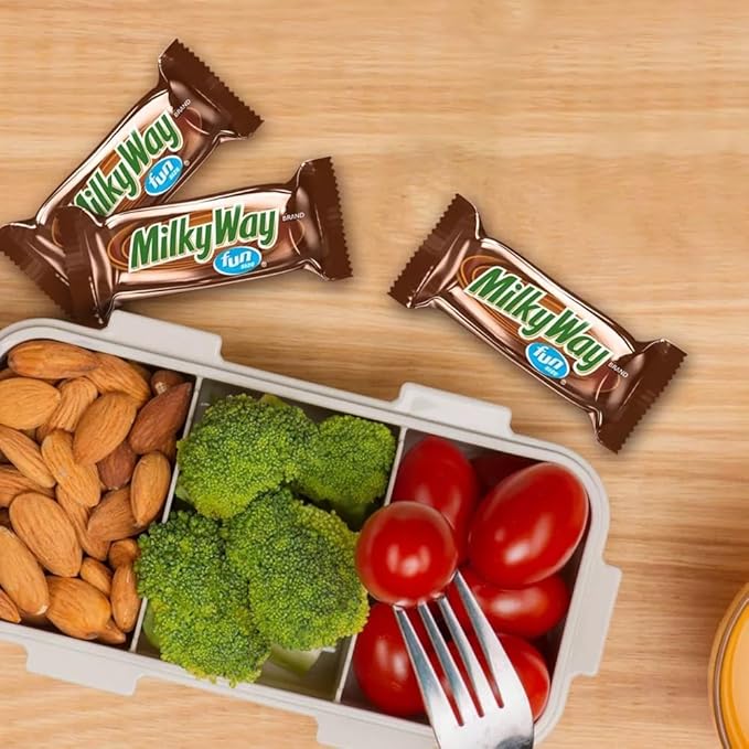 Candykrave Milky Way Fun Size Chocolate Candy Bars - 2LB (50+ Pieces) Bulk Individually Wrapped Halloween Chocolate candy bar Delicious bulk candies for Easter Halloween &amp All Occasions