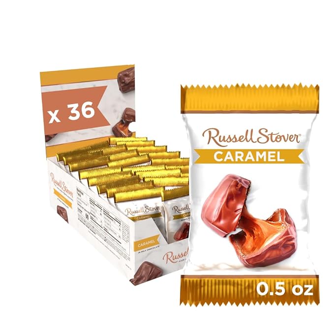 Russell Stover Milk Chocolate Caramels - 0.5 oz (Pack of 36)