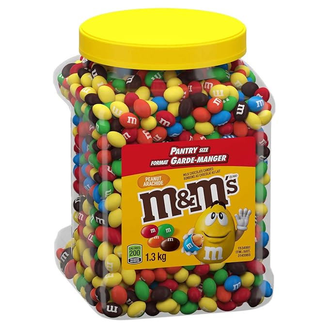 M&ampM’S Peanut Candy Jars Assorted Chocolate Candies Party Size Bulk Movie Night Treats Bulk Chocolate Candy Buffet Chocolates Resealable and Recyclable 46 Oz (Pack of 2) (92 Oz Total)