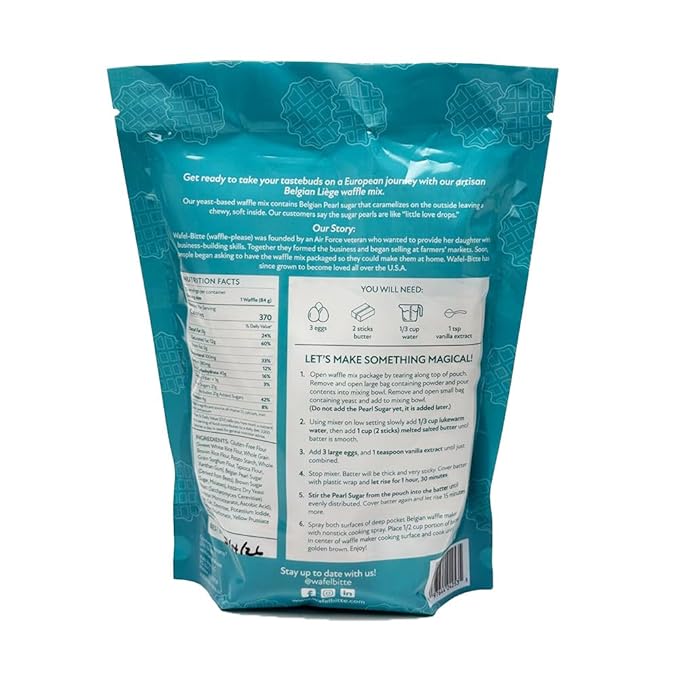 Wafel-Bitte Gluten-Free Belgian Liege Waffle Mix with Imported Belgian Pearl Sugar - 19.2 Ounce (Pack of 1)