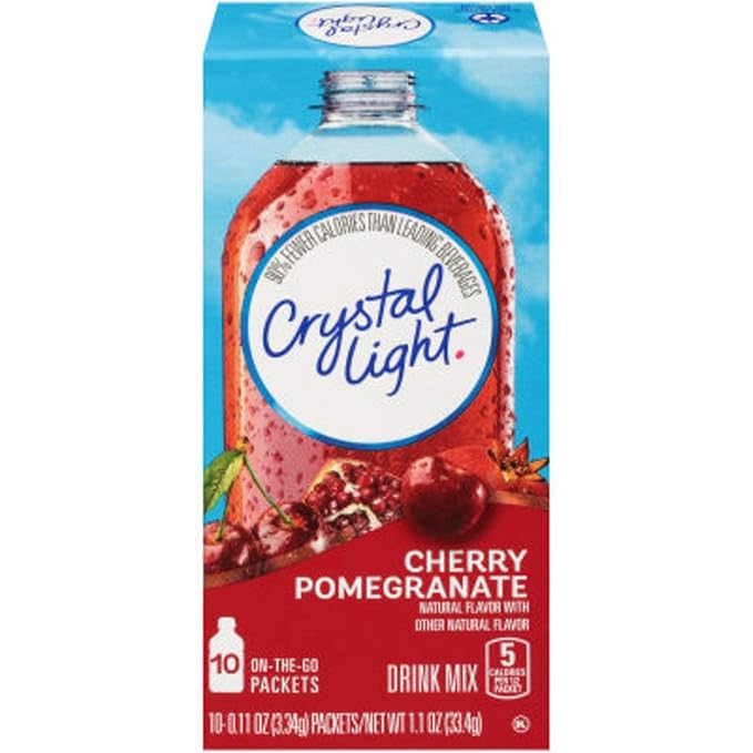 Crystal Light On The Go Cherry Pomegranate Ice Drink Mix 10-Packet Box (Pack of 6)