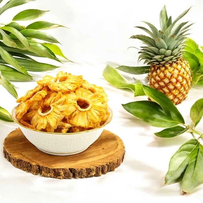 No Sugar Added Dried Pineapple Rings 16 oz Non-GMO Flavorful Chewy Fruit Snack Vegan Kosher Natural Unsulfured Bulk Great for Desserts Cakes Pies