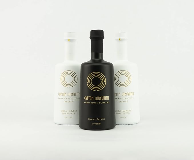 CRETAN LABYRINTH Family Estate High Phenolic (Lab Report Over 1000 mg/kg) Antioxidant Polyphenol Rich 2025 Harvest Greek Extra Virgin Olive Oil Cold Pressed Multiple Award Winner Monovarietal Koroneik