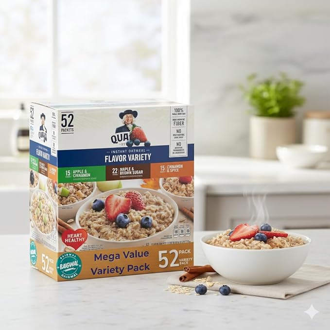 Instant Oatmeal Variety Pack 1.51 Ounces 52 Count