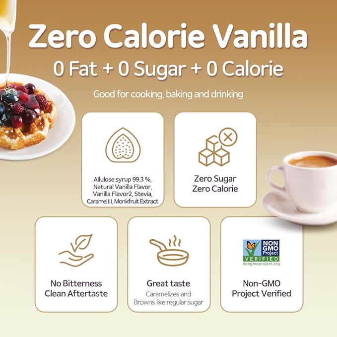 ALTist Allulose Syrup Sweetener – Zero Calorie Liquid Sugar Alternative Keto Vegan Non-GMO Plant-Based | 1:1 Sugar Replacement No Net Carbs Zero Fat 17.7 fl oz x 2 Bottle - Vanilla