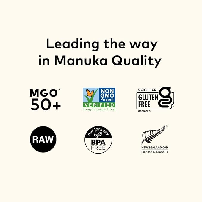 Comvita Manuka Honey MGO 50+ Multifloral - Raw Manuka Honey New Zealand Pure &amp Unpasteurized for Tea &amp Wellness Superfood Sugar Alternative Wild Non-GMO - 500g (17.6 oz)