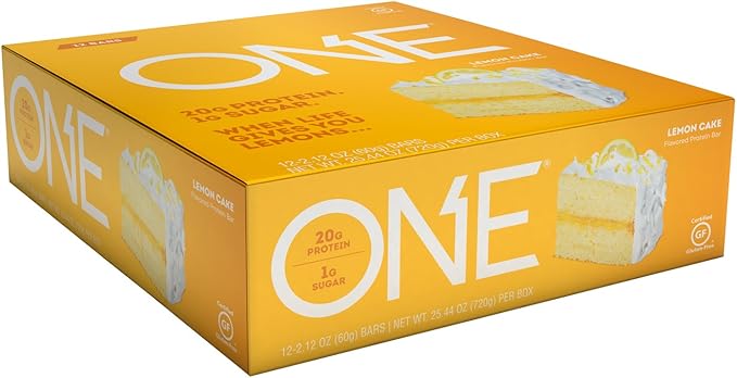 ONE Protein Bars Cinnamon Roll Gluten Free Protein Bars with 20g Protein and Only 1g Sugar &amp Protein Bars Lemon Cake Gluten Free Protein Bars with 20g Protein and only 1g Sugar
