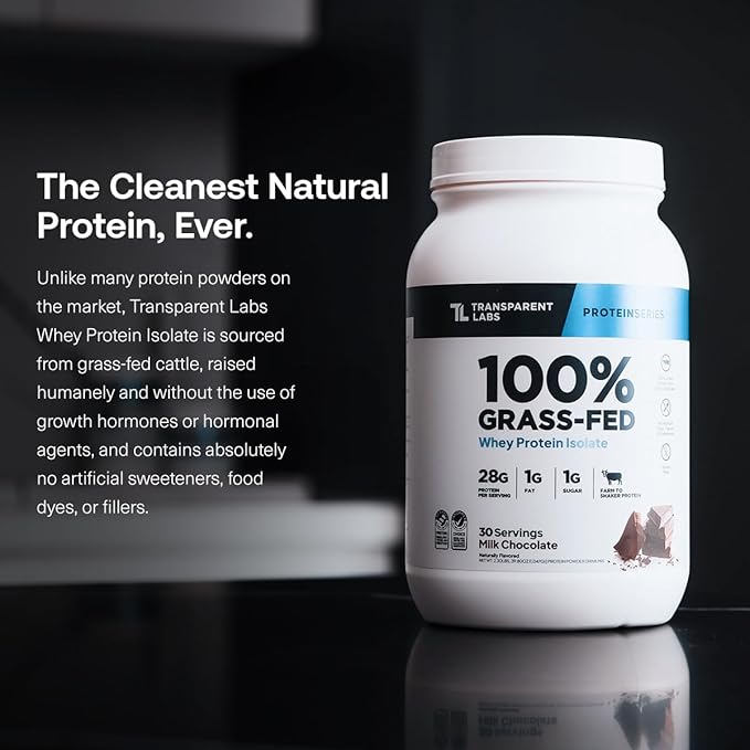 Transparent Labs Grass-Fed Whey Protein Isolate (30 Servings Strawberry Milkshake) &amp Hydrate Electrolytes Powder (40 Servings Peach Mango)