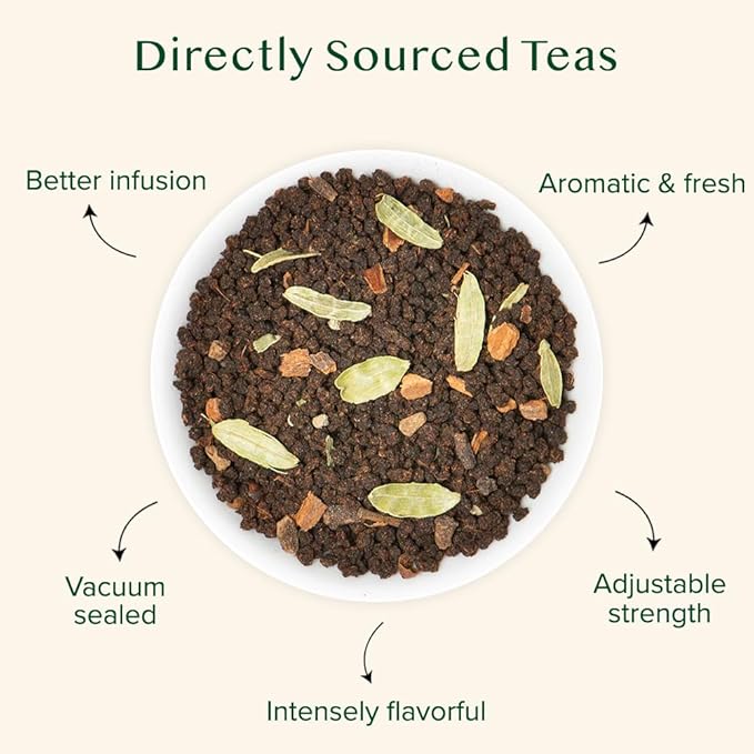 VAHDAM Masala Chai Tea - Loose Leaf 170+ Cups (340g/12oz) Blend of Black Tea with Cinnamon Cardamom Cloves &amp Black Pepper | Vacuum Sealed Pack