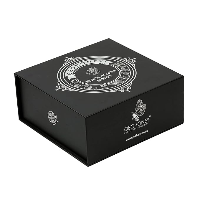 Geohoney Premium Black Acacia Honey 450 Gram Pure Raw Organic Rare Omani