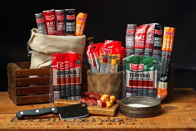 Jerky.com XXL Beef Jerky &amp Meat Sticks Variety Pack | 52 Piece Gift Basket with Beef Sticks Pork Turkey Ham &amp Cheese | Over 2 lbs of High Protein Meat Snacks Jerky Gifts | Easter Gifts for